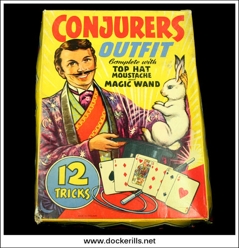 Vintage Child's Conjurers Outfit With Top Hat Moustache And Magic Wand. Unknown Maker, Great Britain 1.