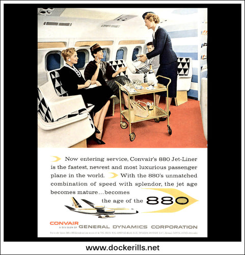 General Dynamics / Convair 880. Original Vintage Advert From 1960.