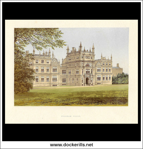 Corsham Court, Nr Corsham, Wiltshire, England. Antique Print, Chromoxylograph 1880.