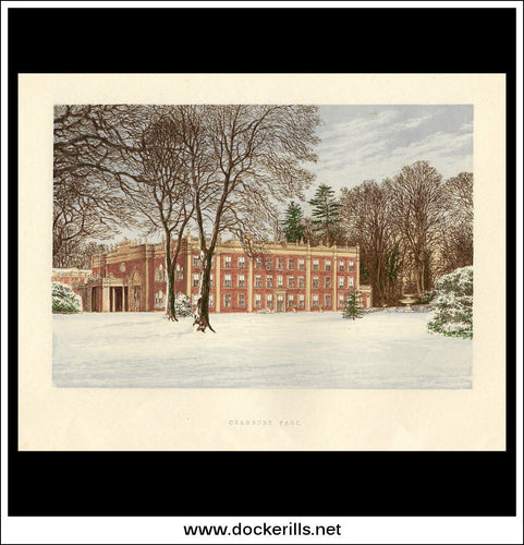 Cranbury Park, Near Winchester, Hampshire, England. Antique Print, Chromoxylograph 1880.