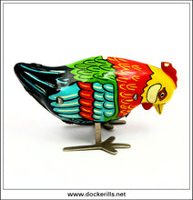 Pecking Hen. Vintage Tin Plate Clockwork Novelty Toy, VT Czechoslovakia 2.