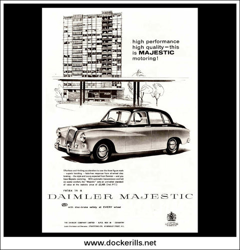Daimler Majestic. Original Vintage Advert From July 9th, 1960.