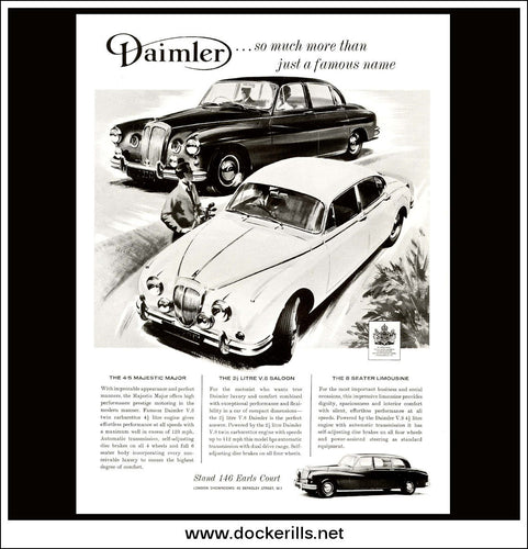 Daimler Majestic Major, V.8 Saloon & Limousine. Original Vintage Advert From October 23rd, 1965.