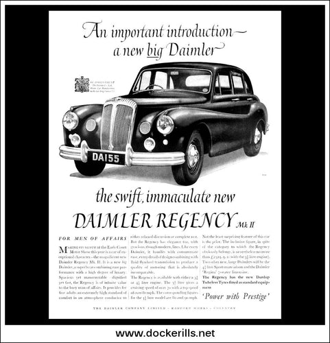 Daimler Regency Mk II. Original Vintage Advert From October 13th, 1954.