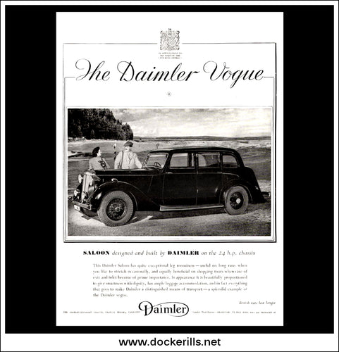 Daimler 24 h.p. Saloon. Original Vintage Advert From March 8th, 1939.