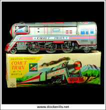 Comet Train Vintage Tin Plate Friction Drive Toy, Daiya, Japan.