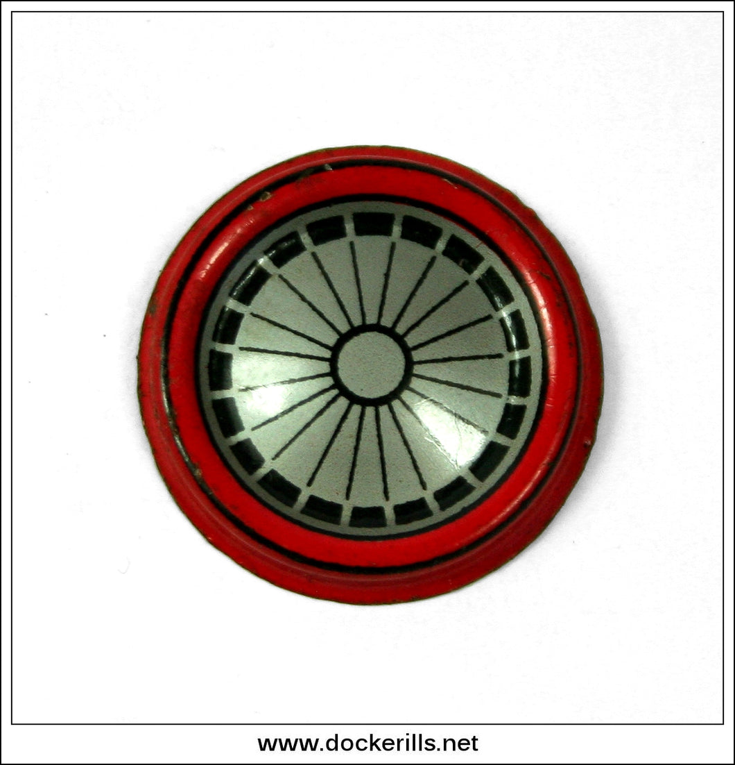 Police Patrol Car P.D. 110 With Siren, Daiya, Japan. TIN TOY SPARE PART - Hub Cap.