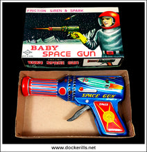 Baby Space Gun. Vintage 1960's Tin Plate Sparking Space Gun, DAIYA, Japan 1.