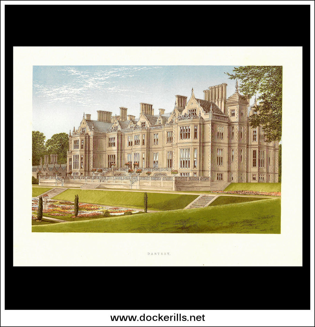 Dartrey, Co. Monaghan, Northern Ireland. Antique Print, Chromoxylograph 1880.