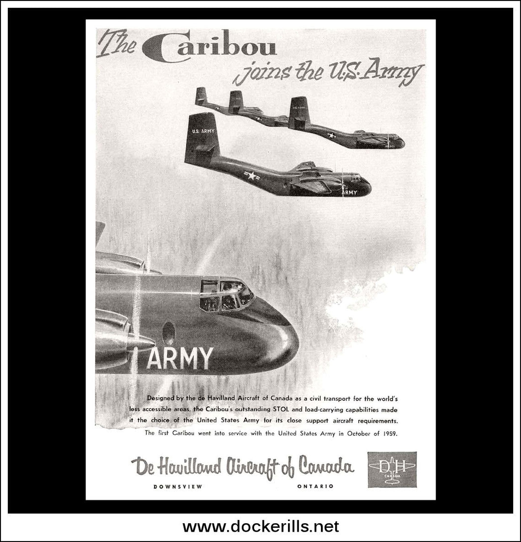 De Havilland Caribou. Original Vintage Advert From 1960.