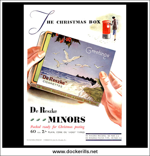 De Reske Minors Cigarettes. Original Vintage Christmas Advert From, December, 1937.