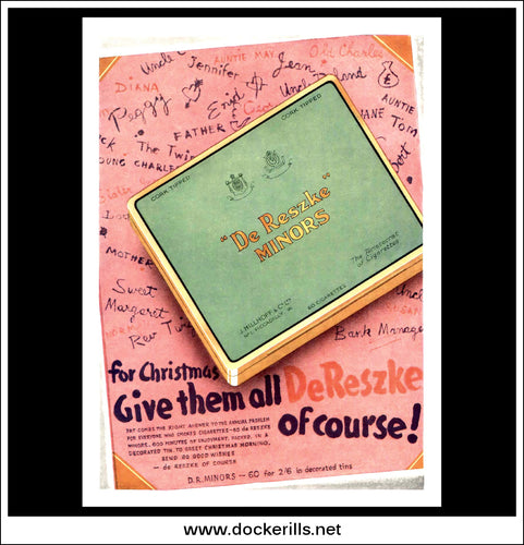 De Reszke Minors Cigarettes. Original Vintage Christmas Advert From December 13th, 1939.