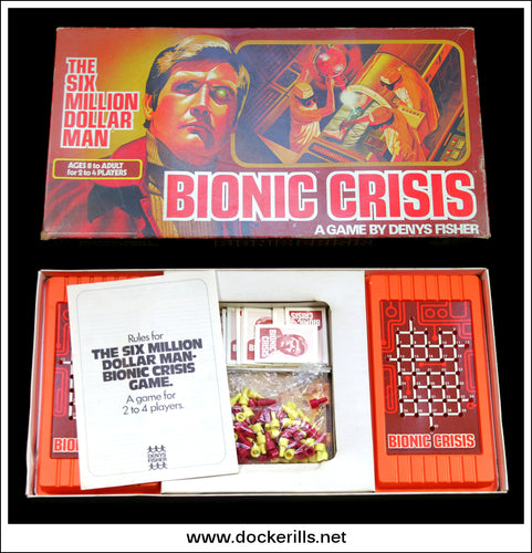 Bionic Crisis Game, Denys Fisher. Vintage Board Game, 1975. Six Million Dollar Man.