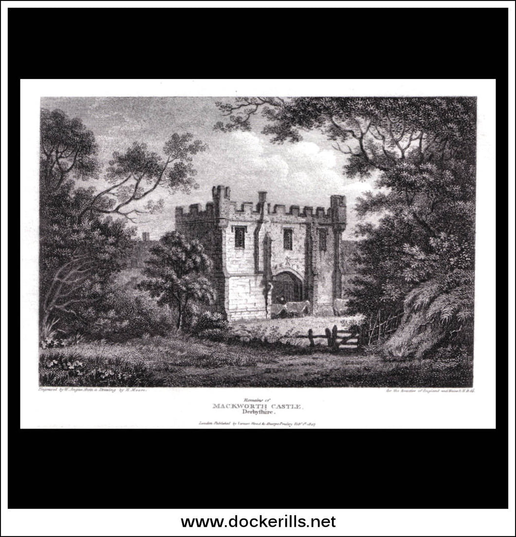 Antique print a view of the Straits Of Dove Dale Derbyshire England