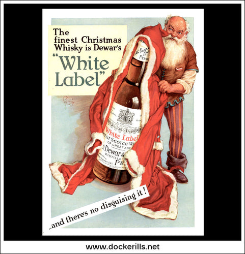 Dewar's White Label Whisky. Original Vintage Christmas Advert From December, 1937.