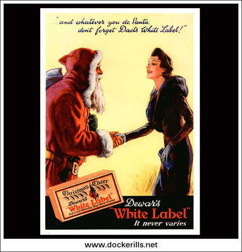 Dewar's White Label Whisky. Original Vintage Christmas Advert From December, 1938.