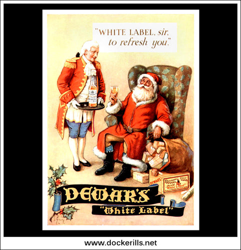 Dewar's White Label Whisky. Original Vintage Christmas Advert From December, 1936.