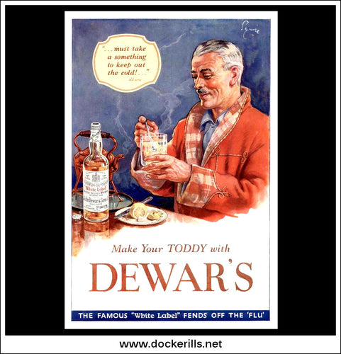 Dewar's White Label Whisky. Original Vintage Advert From, January 10th, 1934.