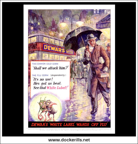 Dewar's White Label Whisky. Original Vintage Advert From January 1st, 1936.