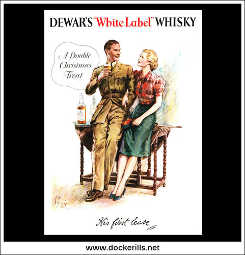 Dewar's White Label Whisky. Original Vintage War Time Advert From, November, 1941.