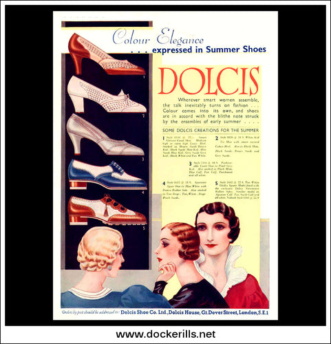 Dolcis Fashion Shoes. Original Vintage Advert From May 17th, 1933.