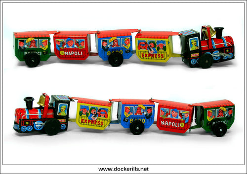Napoli 8400 Express. Vintage Tin Plate Novelty Toy Train, Dott. G.R., Japan 1.