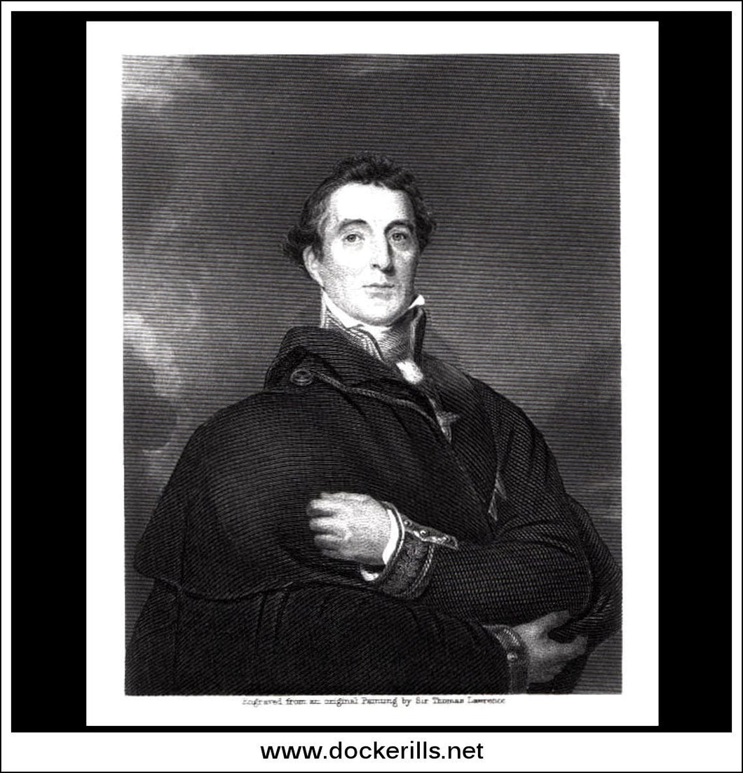 Duke Of Wellington. Antique Print, Steel Engraving c. 1850.