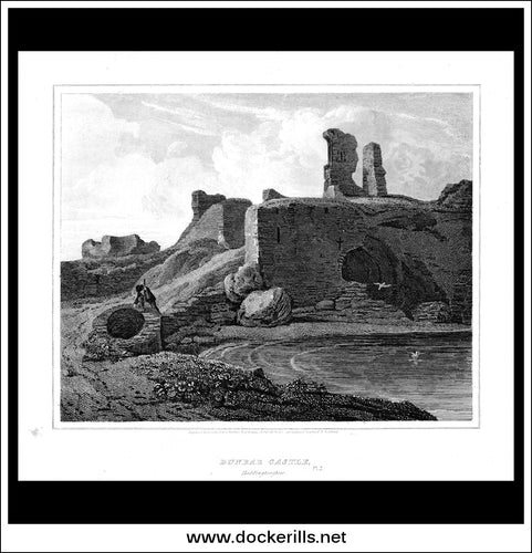 Dunbar Castle Pl.2, Haddingtonshire, Scotland. Antique Print, Copper Plate Engraving 1815