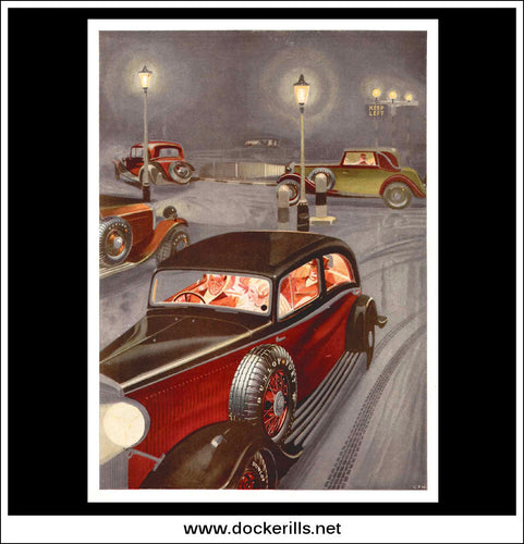 Dunlop Tyres 'Foggy Scene'. Original Vintage Advert From November 27th 1934