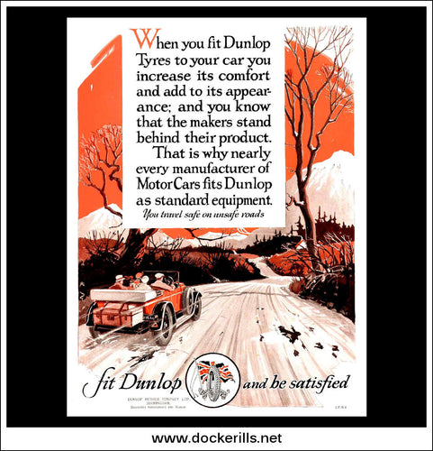 Dunlop Advert. Original Vintage Advert From January 16th 1926