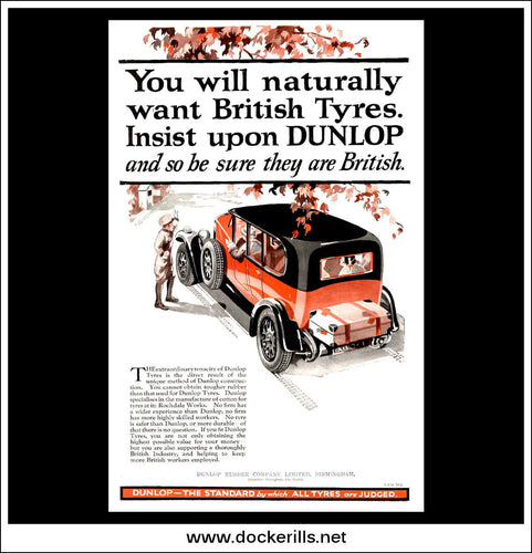 Dunlop Advert. Original Vintage Advert From October 30th 1926