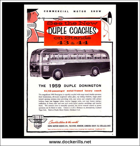 Duple Donington Coach. Original Vintage Advert From September, 1958.