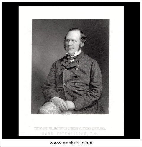 Earl Fitzwilliam K.G. Rt Hon. William Thomas Spencer Wentworth-Fitzwilliam. Antique Print, Steel Engraving c. 1880.