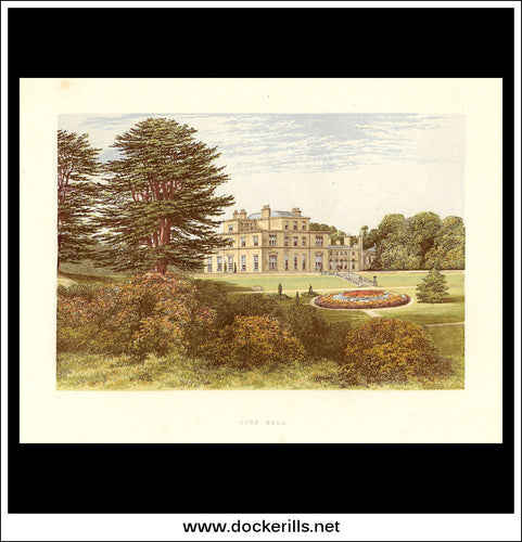 Eden Hall, Near Penrith, Cumberland, England. Antique Print, Chromoxylograph 1880.