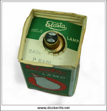 Vintage Elasta Light Bulb In Original Packaging, 240 V. Pope's Ltd 2.