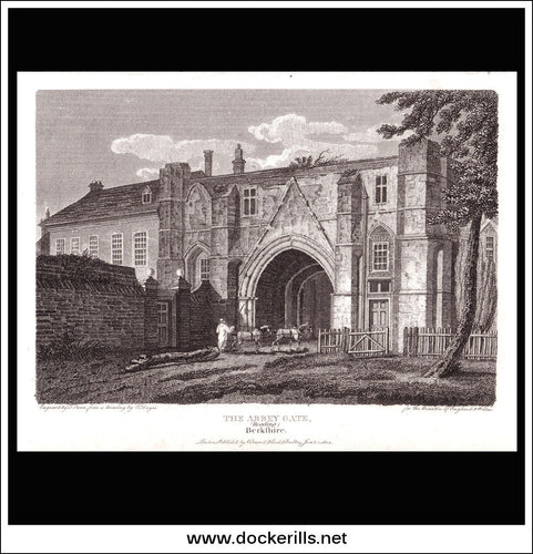 Abbey Gate Berkshire England antique print