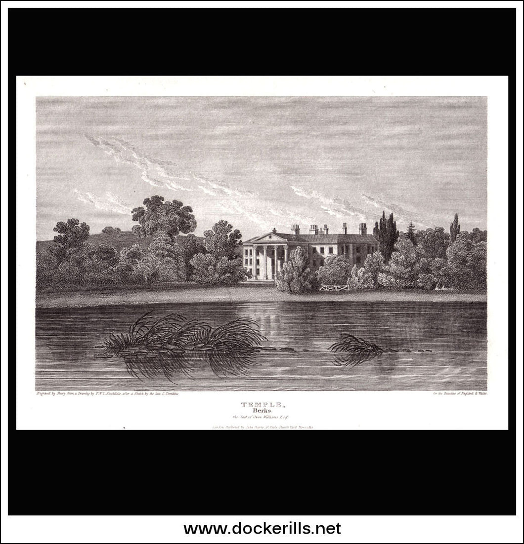 Temple Berkshire England antique print