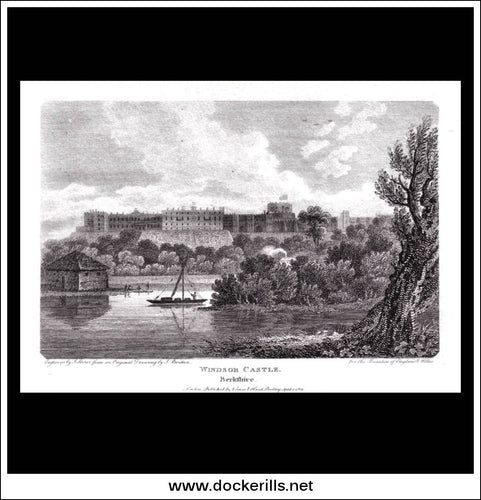 Windsor Castle Berkshire England antique print