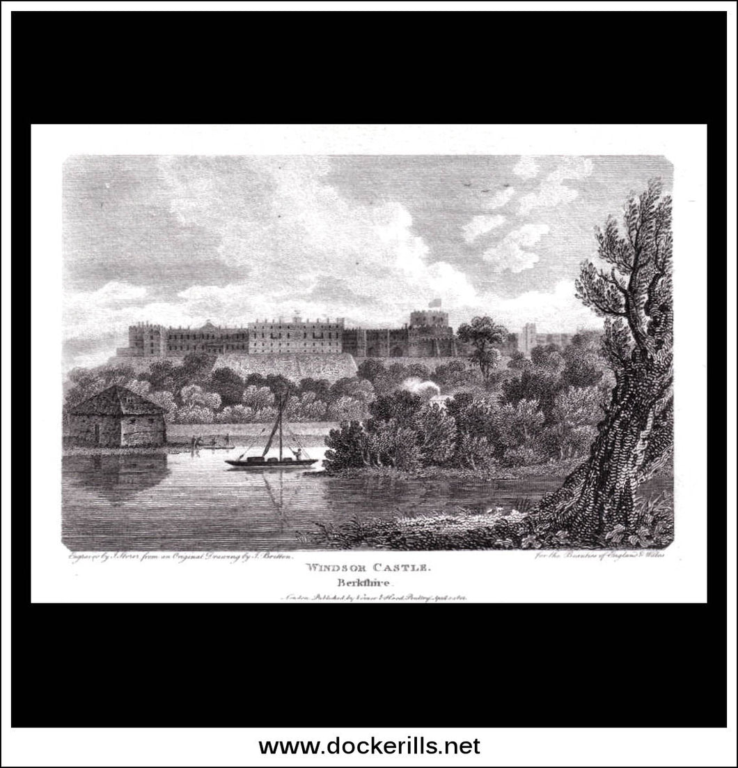 Windsor Castle Berkshire England antique print