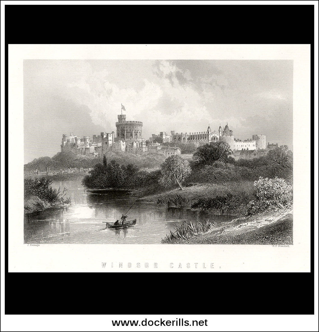 Windsor Castle Berkshire England antique print
