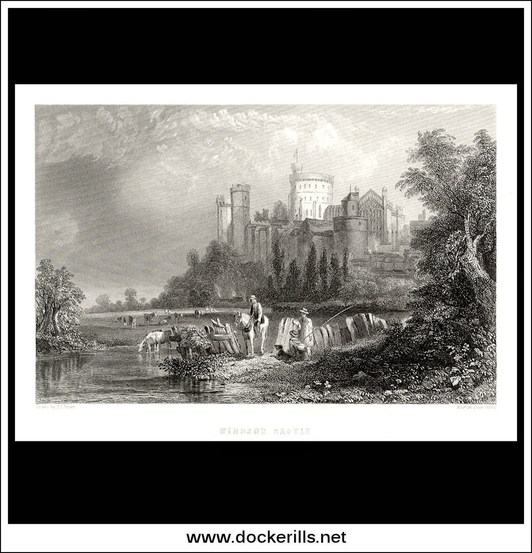 Windsor Castle From The West Berkshire England antique print