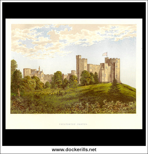 Peckforton Castle, Near Tarporley, Cheshire, England. Antique Print, Chromoxylograph 1880.