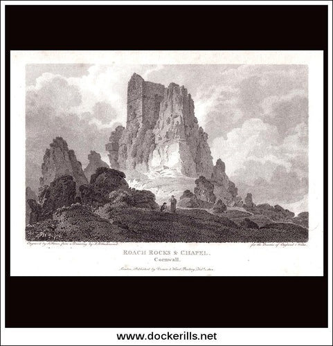 Roach Rocks And Chapel Cornwall England antique print