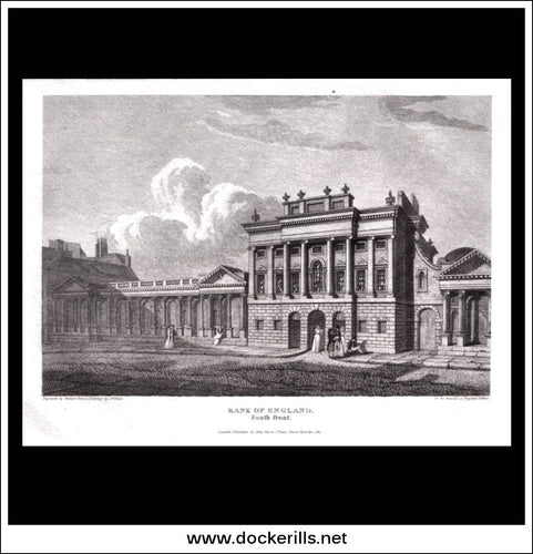 antique print a view of the Bank Of England Middlesex England