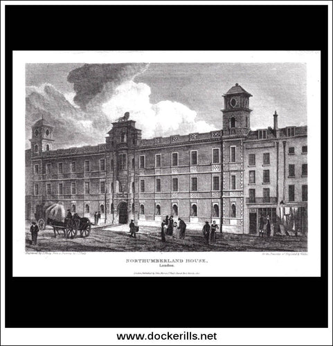antique print a view of the Northumberland House Middlesex England