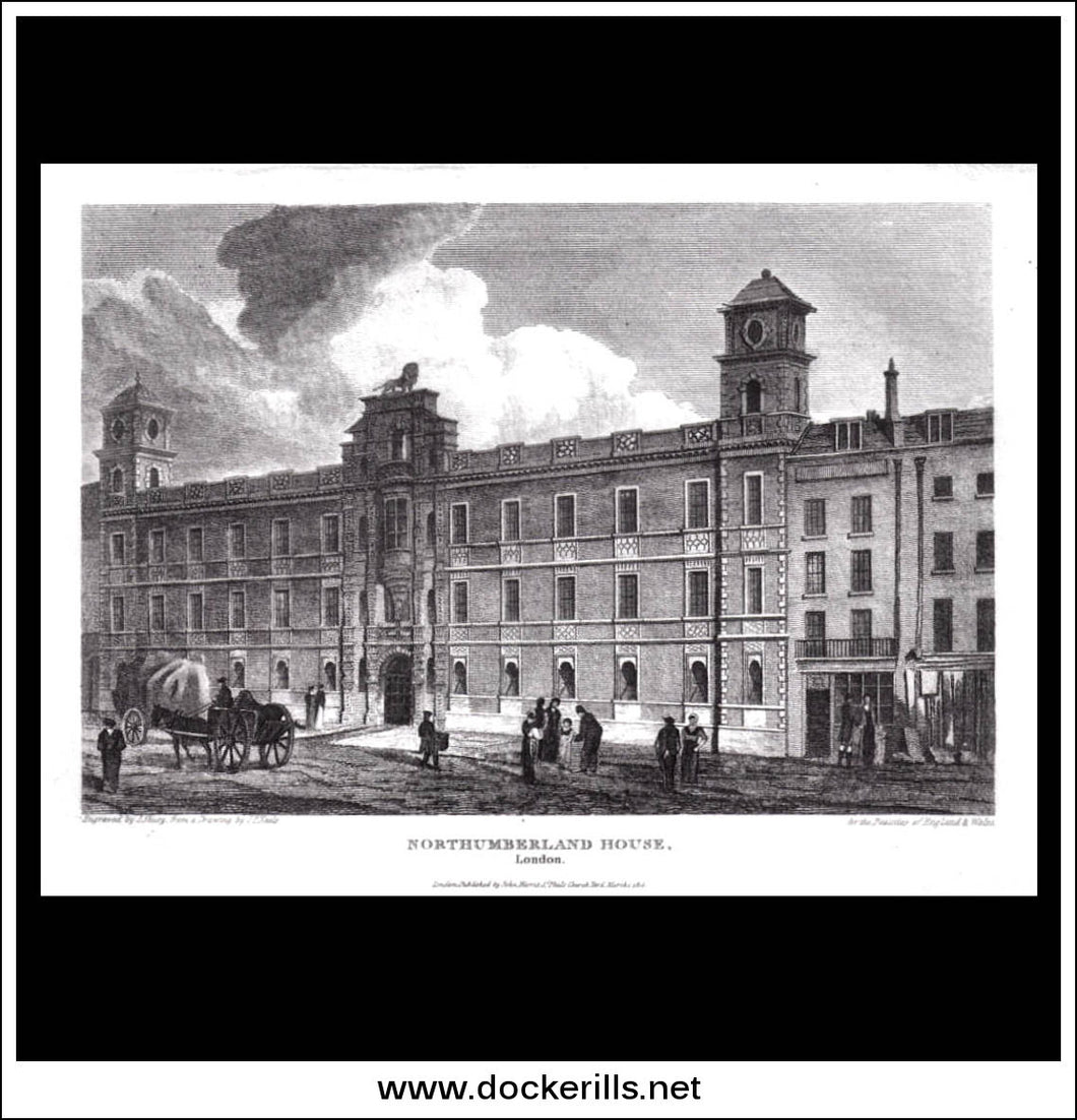 antique print a view of the Northumberland House Middlesex England