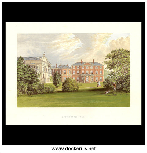 Everingham Park, Near Market Weighton, Yorkshire, England. Antique Print, Chromoxylograph 1880.