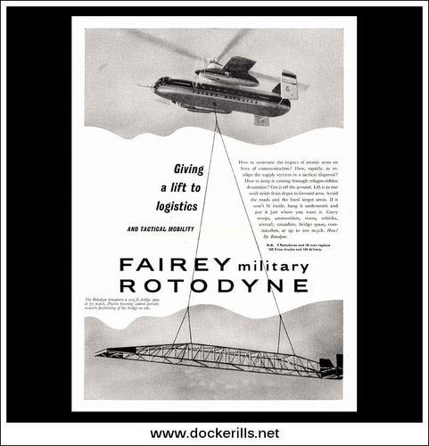 Fairey Rotodyne Helicopters. Original Vintage Advert From 1961.