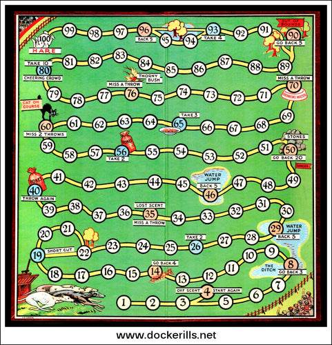 Greyhound Obstacle Course Game, Fairylite. Indoor Games, Graham Bros. (Fairylite) Ltd. Playing Surface.
