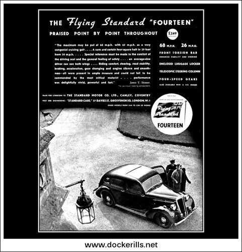 Flying Standard Fourteen Saloon. Original Vintage Advert From April 7th, 1937.